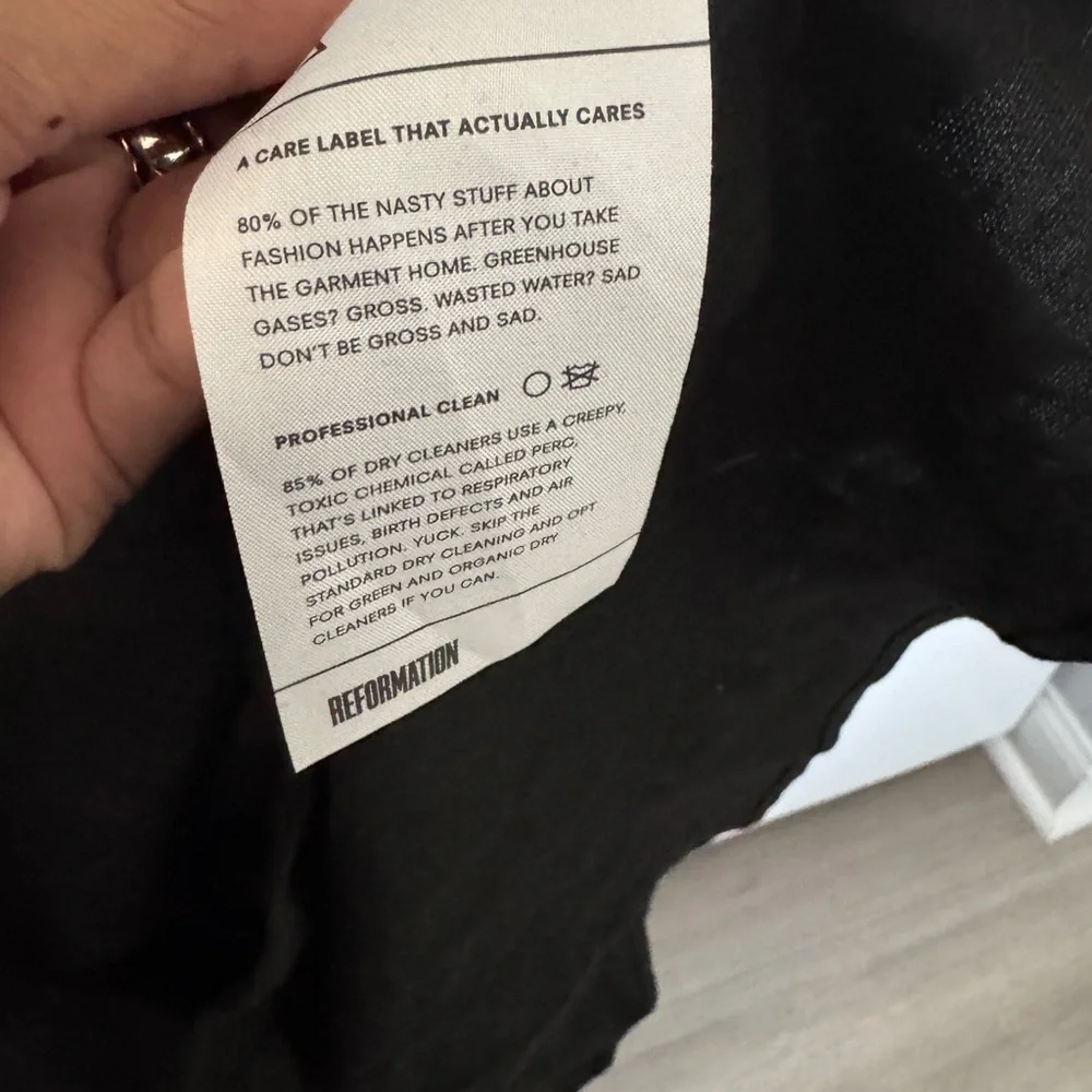 Size 4 Black Button Up Linen Reformation Dress - Picture 8 of 10